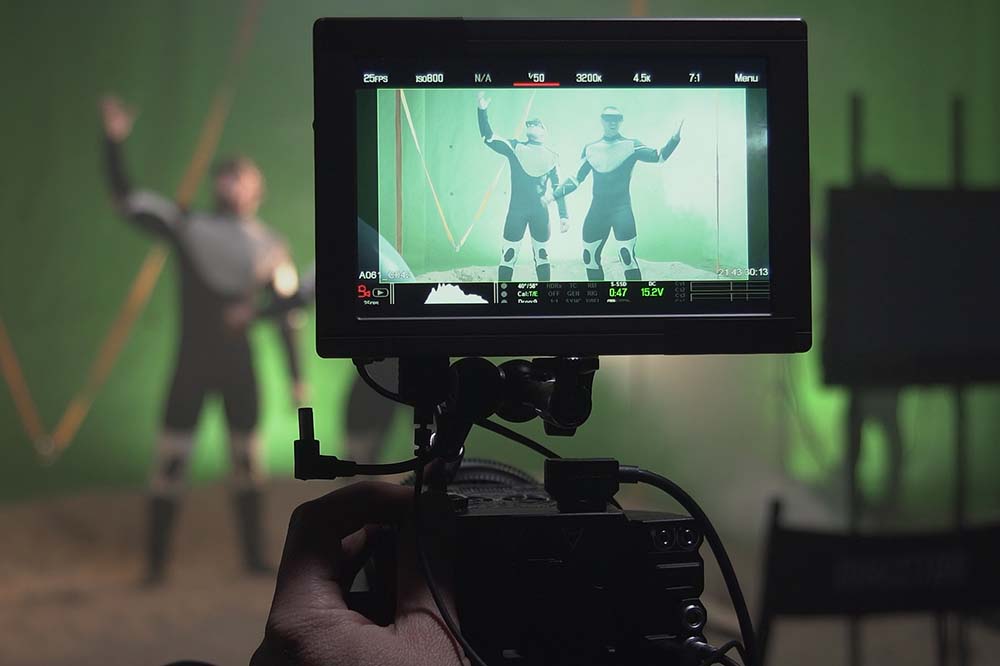 Camera monitor on a MergeXR shoot