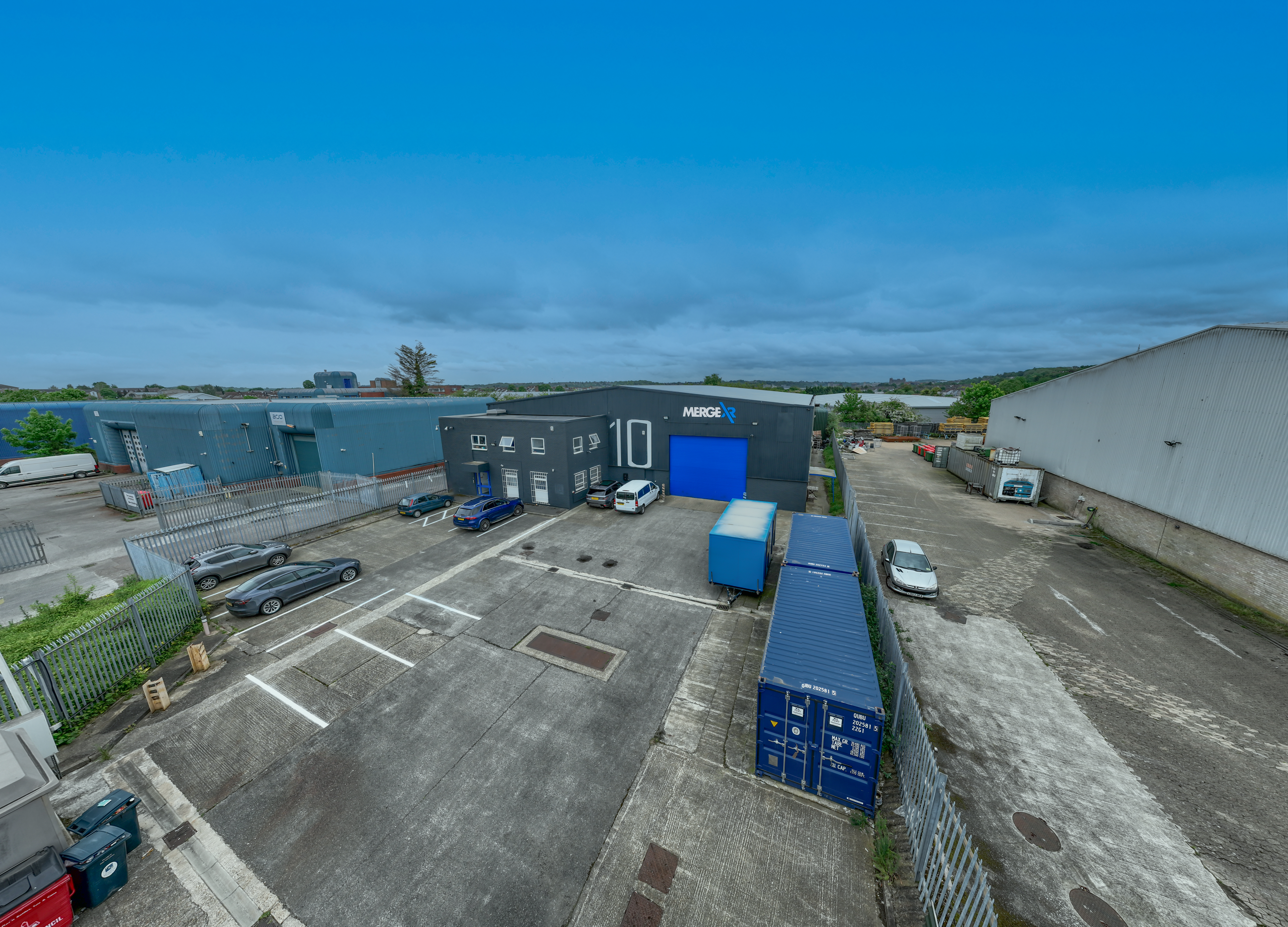 Aerial view of the studio location